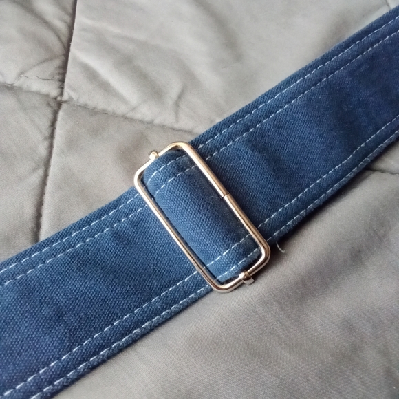 Women's Blue Satchel Crossbody Utility Bag with Blue & Pink Floral Design Lining - Picture 11 of 13